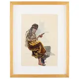 Vincenzo Loria, Salerno, 1849 - La Spezia, 1939 / Ragazza orientale con strumento musicale / Firmato V Loria al centro