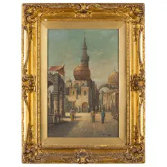 Henry Carnier, Francia, 1843 - 1902 / Strada del Cairo con figure / Firmato H Carnier in basso a destra, oil on canvas