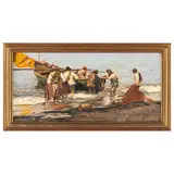 Vincenzo Loria, Salerno, 1849 - La Spezia, 1939 / Sulla spiaggia di Torre del Greco / Firmato V Loria in basso a destra