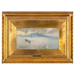 Ortelle, 1863 - Napoli, 1945 / Marina con barche di pescatori / Firmato G Casciaro in basso a sinistra by Giuseppe Casciaro, mixed media on cardboard, offered Jul 2025