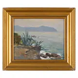 Arturo De Luca, Sorrento, 1885 - Genova, 1971 / Prime luci a Nervi / Firmato A. De Luca in basso a sinistra / Titolo e data 1923 sul retro, oil on cardboard