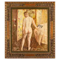 Valentine Prax, Annaba, 1897 - Parigi, 1981 / Nudo femminile in posa / Firmato V H Prax in basso a destra, oil on canvas