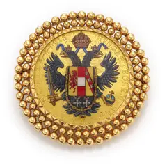 Senza titolo by A Gold And Enamel Coin Brooch, offered Jul 2025