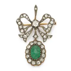Senza titolo by A Gold, Silver, Emerald And Diamond Brooch & Pendant, offered Jul 2025