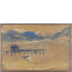 Verona 1905 - Milano 1959 / Lago alpino, 1931 by Renato Birolli, tempera on paper applicata on canvas, offered Oct 2025