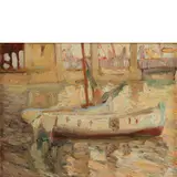 Orlando Grosso, Genova 1882 - Bonassola (SP) 1968 / Marina, oil on panel
