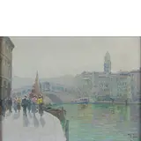 Sestri Levante, 1890 - 1971 / Venezia by Vittorio Nattino, oil on masonite, offered Oct 2025