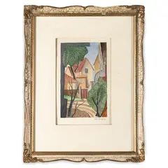 René Paresce, Carouge (Svizzera) 1886 - Parigi (Francia) 1937 / Paesaggio, 1926, mixed media on cartoncino