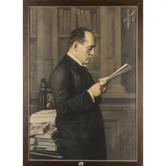 Pescara 1860 - Roma 1950 / Ritratto di Mussolini, 1928 by Basilio Cascella, mixed media on paper, offered Oct 2025