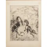 Marc Chagall, Lezna 1887 - Saint Paul de Vence 1985 / La volpe e la cicogna, 1952, etching