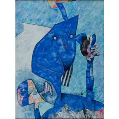 Roma 1925 - Pisa 1991 / Uno sguardo verso il cielo by Gianni Dova, mixed media on paper applicata on canvas, offered Oct 2025