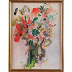 Milano 1920 - 2009 / Fiori by Ernesto Treccani, oil on canvas, offered Oct 2025
