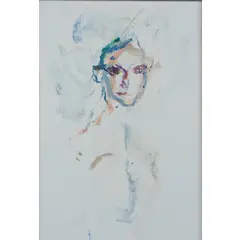 Ernesto Treccani, Milano 1920 - 2009 / Viso femminile, oil on canvas
