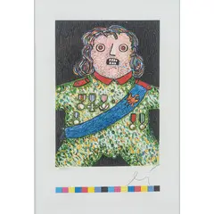Enrico Baj, Senza titolo, lithograph a colori on paper