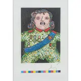 Enrico Baj, Senza titolo, lithograph a colori on paper