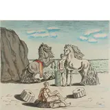 Giorgio de Chirico, Volo 1888 - Roma 1978 / Riposo presso le correnti dell'Egeo, lithograph a colori on paper