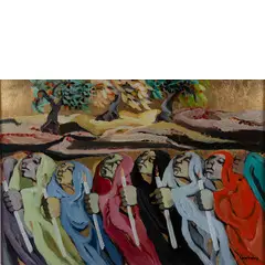 Monreale (Pa) 1939 - Milano 2003 / Processione, by Saverio Terruso, oil on canvas, offered Oct 2025