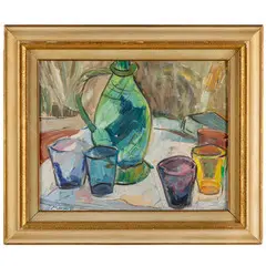 Francesco Menzio, Tempio Pausania 1899 - Torino 1979 / Senza titolo, 1952, oil on cardboard