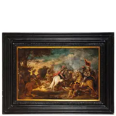 Pieter Snayers, Schermaglia tra cavallerie, oil on panel