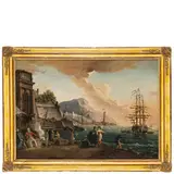 Veduta portuale mediterranea by Charles François Lacroix de Marseille, oil on canvas, offered Nov 2025