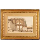 Victor-Jean Nicolle, La Basilica di Massenzio / Firmato V J Nicolle in basso a destra, Penna e inchiostro marrone
