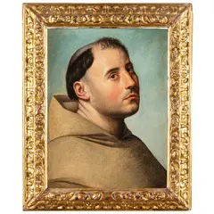 Bernardino Licinio, Ritratto di frate, oil on paper applicata on canvas