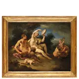 Michele Rocca, Baccanale con ninfa, satiro e amorini, oil on canvas