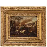 Francesco Graziani, Scontro tra cavallerie turche e cristiane / Scontro tra cavallerie europee, oil on canvas