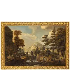 Jan Looten, Paesaggio boschivo con rocce e torrente / Firmato Jan Looten in basso a destra, oil on canvas
