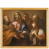 Luciano Borzone, Cristo e l'adultera, oil on canvas