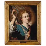 Guglielmo Caccia, Angelo annunciante, oil on canvas