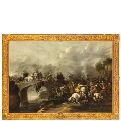 Simon Johannes van Douw, Scena di battaglia, oil on canvas