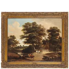 Pieter van Asch, Paesaggio con figure, oil on canvas