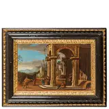 Ascanio Luciano, Capriccio architettonico con figure, oil on canvas
