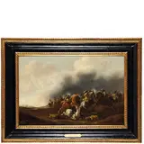 Jan Jacobsz. van der Stoffe, Battaglia / Firmato in basso a sinistra, oil on panel