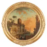 Alessio de Marchis, Veduta portuale di fantasia / Paesaggio innevato