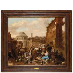 Hendrick Mommers, Scena di mercato / Firmato in basso a destra: Mommers, oil on canvas