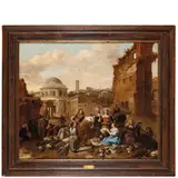 Hendrick Mommers, Scena di mercato / Firmato in basso a destra: Mommers, oil on canvas