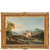 Marco Ricci, Paesaggio fluviale con lavandaie