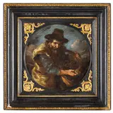 Il venditore di verdure / Viandante by Bernhard Keil detto Monsu Bernardo, oil on panel tonda, offered Nov 2025