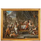 Jacob Toorenvliet, Scena di Banchetto / Firmato sul gradino in basso a destra, oil on canvas