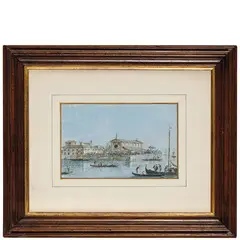 Giacomo Guardi, Veduta dell'isola di San Lazzaro degli Armeni, tempera on paper