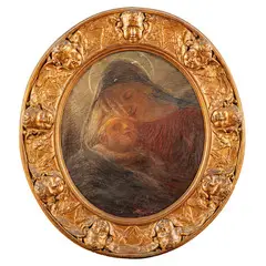 Gaetano Previati, Ferrara, 1852 - Lavagna, 1920 / Madonna delle nozze / Firmato Previati in basso al centro, oil on canvas