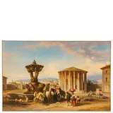 La Sarraz, 1809 - Roma, 1877 / La fontana dei Tritoni e il Tempio di Ercole vincitore / Firmato F Knebel f, in basso a sinistra, Roma 1864 in basso a destra by Charles-François Knébel, oil on canvas, offered Nov 2025