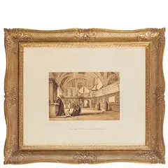 Achille Vianelli, Porto Maurizio, 1803 - Benevento, 1894 / Sacrestia de Minori osservanti alla Cava / Firmato Vianelli in basso a destra, Sacrestia di minori francescani, 30 agosto 1840 in basso a sinistra, Acquarello e inchiostro su carta