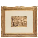 Achille Vianelli, Porto Maurizio, 1803 - Benevento, 1894 / Sacrestia de Minori osservanti alla Cava / Firmato Vianelli in basso a destra, Sacrestia di minori francescani, 30 agosto 1840 in basso a sinistra