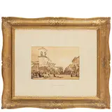 Achille Vianelli, Porto Maurizio, 1803 - Benevento, 1894 / Piazza di Benevento / Firmato Vianelli, Benevento 3 luglio 1840 in basso a sinistra