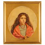 Vincenzo Caprile, Napoli, 1856 - 1936 / Ritratto di ragazza / Firmato V Caprile in basso a destra, oil on canvas