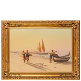 Raffaello Celommi, Firenze, 1881 - Roseto degli Abruzzi, 1957 / Serenata sulla spiaggia / Firmato Raffaello Celommi in basso a sinistra, oil on canvas
