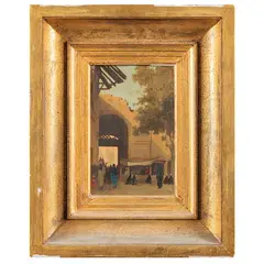Théodore Frère, Parigi, 1814 - 1886 / Ingresso di un bazar orientale / Firmato Th Frère in basso a destra, oil on tavoletta